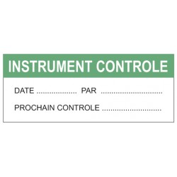 Etiquette instrument controle + prochain controle