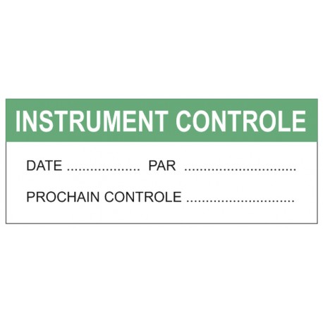 Etiquette instrument controle + prochain controle
