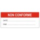 Etiquette non conforme + date + par