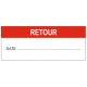 Autocollant retour + date
