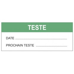 Autocollant teste + date + prochain teste