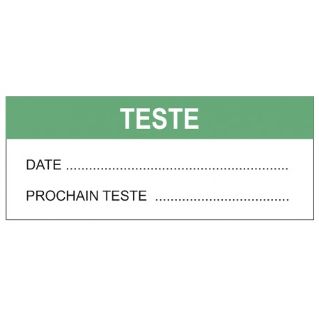 Autocollant teste + date + prochain teste