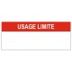 Autocollant usage limité