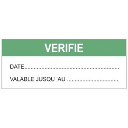 Autocollant vérifé + date + valide jusqu'a