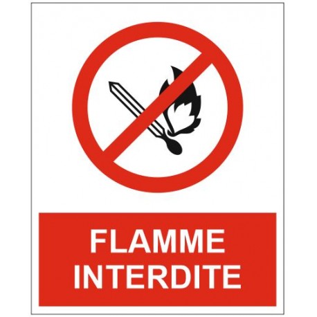 Panneau flamme interdite