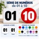 Chiffres autocollants 1 à 10