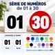 Chiffres autocollants 1 à 30