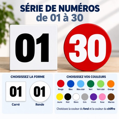 Chiffres autocollants 1 à 30