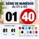 Chiffres autocollants 1 à 40