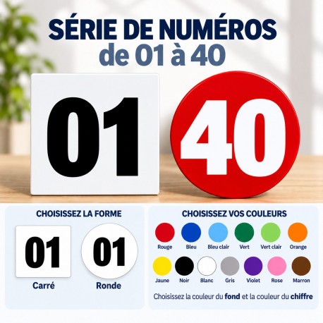Chiffres autocollants 1 à 40