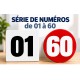 Chiffres autocollants de 1 à 60