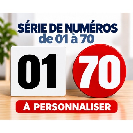 Chiffres autocollants de 1 à 70