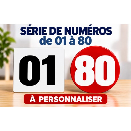 Chiffres autocollants de 1 à 80