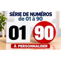 Chiffres autocollants de 1 à 90