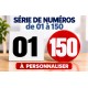 Chiffres autocollants de 1 à 150