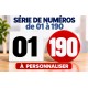 Chiffres autocollants de 1 à 190
