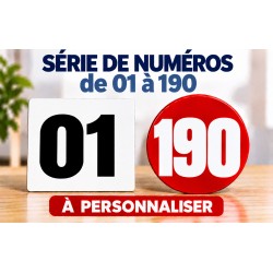 Chiffres autocollants de 1 à 190