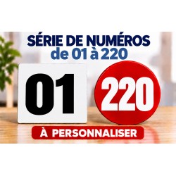 Chiffres autocollants de 1 à 220
