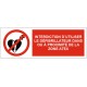 Panneau interdiction d'utiliser le défibrillateur dans ou à proximité de la zone atex