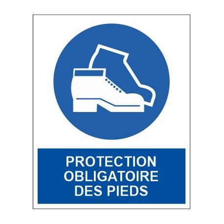 Panneau protection obligatoire des pieds