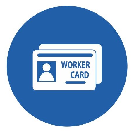 Panneau obligation worker card