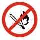 Panneau flammes nues, fumées et feux interdits
